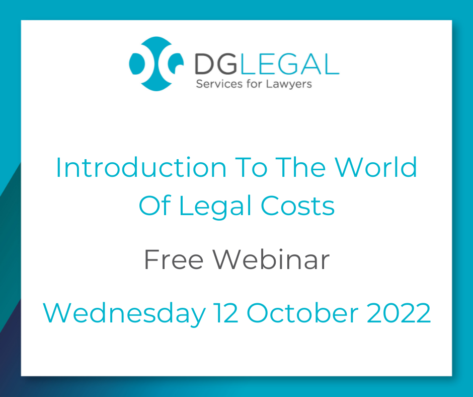 2022.10.12 - CM Costing - Introduction To The World Of Legal Costs